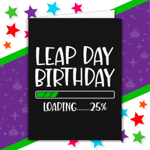 Carte 29 févr. Jour bissextile Anniversaire 25% année bi