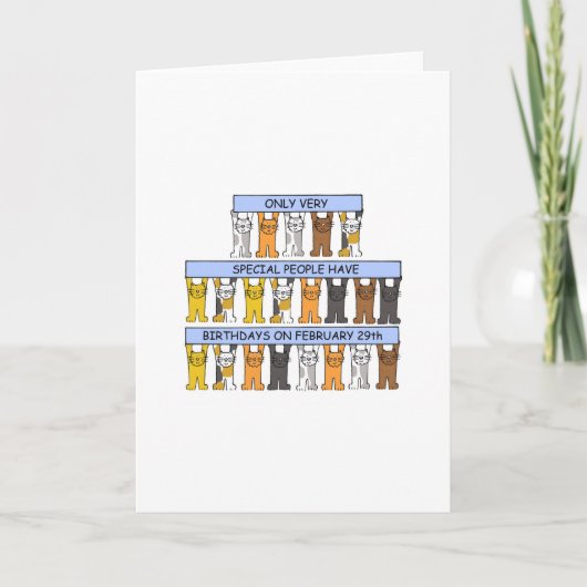 Carte 29 février Anniversaire Chats (Devant)