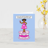 Carte 29 février Anniversaire Dame afro-américaine (Fleur jaune)