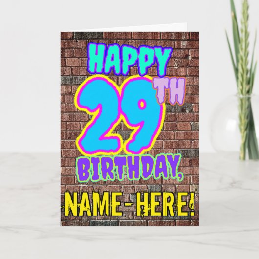 Carte 29e anniversaire - Amusant, Graffiti urbain inspir (Devant)