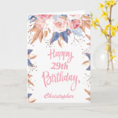Carte 29e anniversaire Aquarelle Botanique Rose Floral (Fleur jaune)