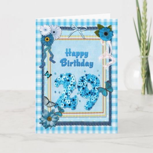 Carte 29e anniversaire avec un effet de scrapbook (Devant)