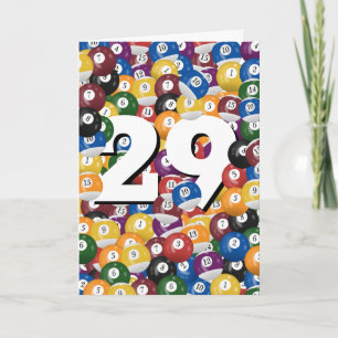 Carte 29e anniversaire Billiard Balls