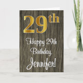 Carte 29e anniversaire : Elégant Faux Gold Look #, Faux (Devant)