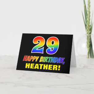 Carte 29e Anniversaire: Gras, Amusant, Simple, Arc-en-ci