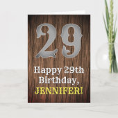 Carte 29e anniversaire : Pays inspiré par l'Ouest Look,  (Devant)