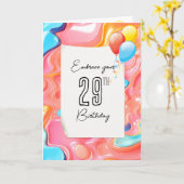 Carte 29e Anniversaire Psychedelique 3D Abstrait (Fleur jaune)