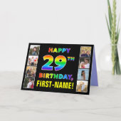 Carte 29e anniversaire : Rainbow Text, Custom Photos & N (Devant)