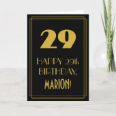 Carte 29e Anniversaire – Rétro "29" & Nom (Devant)