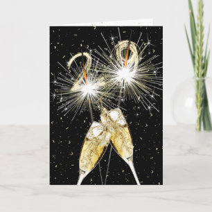 Carte 29e anniversaire Sparklers and Champagne Toast