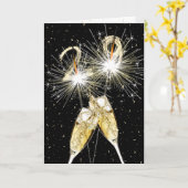 Carte 29e anniversaire Sparklers and Champagne Toast (Fleur jaune)