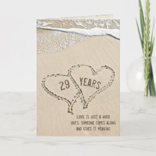 Carte 29e Anniversary Beach (Devant)