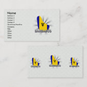 Carte 2,0 de drapeau des Barbade (Devant / Derrière)