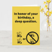 Carte 2 abeilles ou pas 2 abeilles - Anniversaire (Fleur jaune)