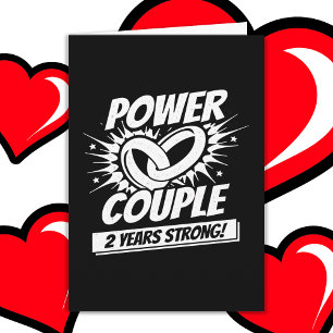 Carte 2 ans Comic Super Power Couple 2e anniversaire