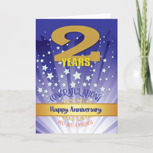 Carte 2 ans de récupération Anniversaire Bold Numéros (Devant)