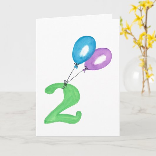 Carte 2 Ballons (Fleur jaune)