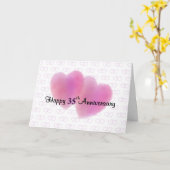 Carte 2 cœurs heureux 35e anniversaire (Fleur jaune)