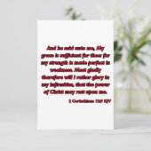 Carte 2 Corinthiens 12:9 Bible Écriture KJV Salutation (Debout devant)