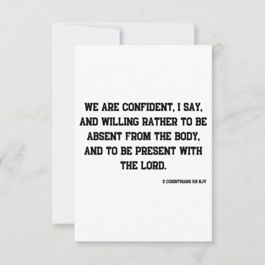 Carte 2 Corinthiens 5:8 KJV Bible Écriture Salutation (Devant)