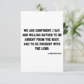 Carte 2 Corinthiens 5:8 KJV Bible Écriture Salutation (Debout devant)