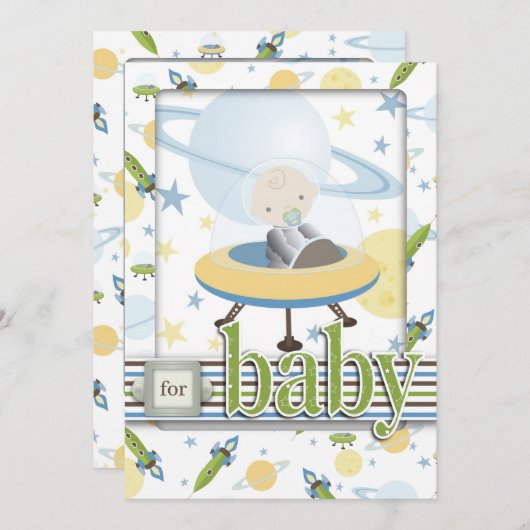 Carte 2 de bébé de l'espace (Devant / Derrière)