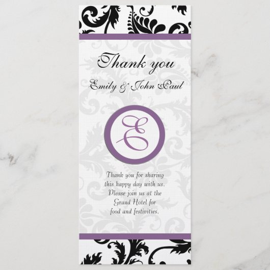 Carte #2 du programme de mariage (Devant)