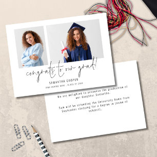 Carte 2 Félicitations photo Grad Grad Grad Grad Faire-pa