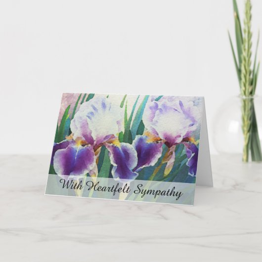 Carte *~* 2 FLEURS IRIS TV2 Sympathy Love Light (Devant)