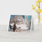 Carte 2 hérissons mignons (Fleur jaune)