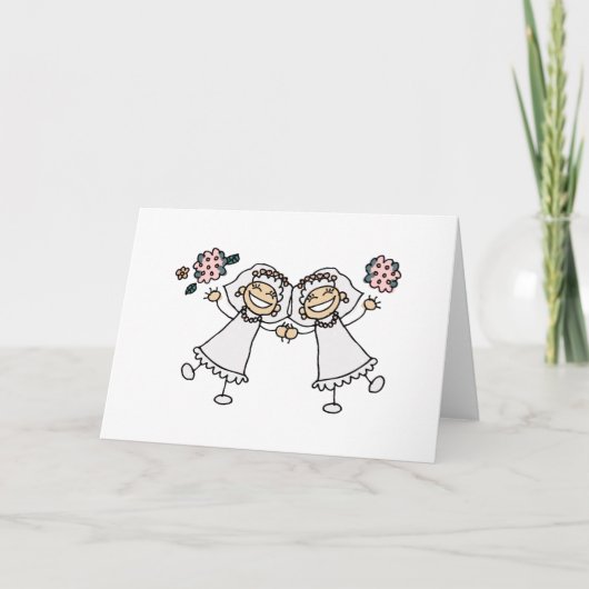 Carte 2 jeunes mariées (Devant)