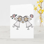 Carte 2 jeunes mariées (Fleur jaune)