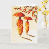 Carte 2 moines bouddhistes laotiens (Fleur jaune)