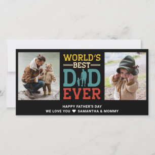 Carte 2 Photo Collage Meilleur Papa N'Ajoutez Jamais Un 