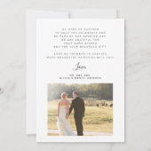 Carte 2 photo d'amour et de remerciements script mariage (Dos)