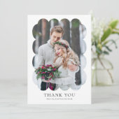 Carte 2 photo Wavy Frame de Merci Mariage nouvellement m (Debout devant)