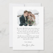 Carte 2 photo Wavy Frame de Merci Mariage nouvellement m (Dos)