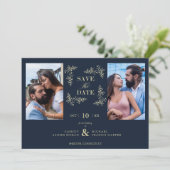 Carte 2 Photos Navy Chic Trendy Collage Mariage Covid19 (Debout devant)