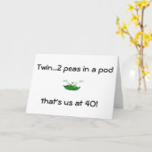 Carte 2 POIS DANS UN POD= 40e ANNIVERSAIRE DÉSIGNÉS (Fleur jaune)