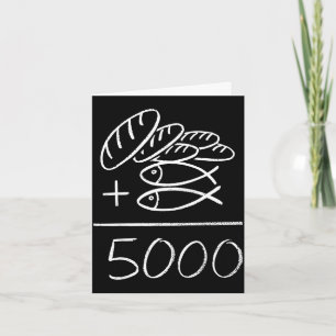 Carte 2 poissons 5 pains jésus nourrit les 5000 chrétien