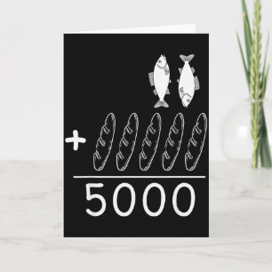 Carte 2 Poissons 5 pains Jésus nourrit les 5000 Chrétien