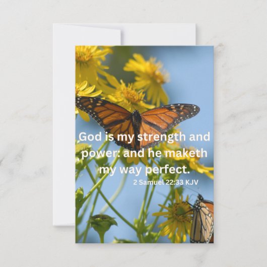 Carte 2 Samuel 22:33 KJV Bible Écriture Pic Salutation (Devant)