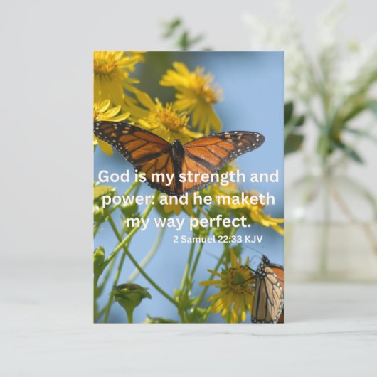 Carte 2 Samuel 22:33 KJV Bible Écriture Pic Salutation (Debout devant)