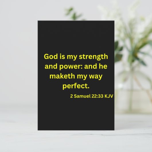 Carte 2 Samuel 22:33 KJV Bible Écriture Salutation (Debout devant)