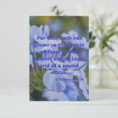 Carte 2 Timothée 1:7 KJV Bible Écriture Pic Salutation (Debout devant)