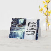 Carte 2 Timothée 4:17 L'Éternel M'A Donné Force Bible (Fleur jaune)