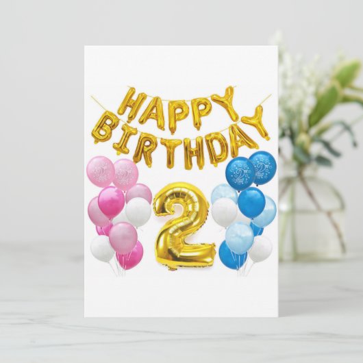 Carte 2e année Joyeux anniversaire 2 (Debout devant)