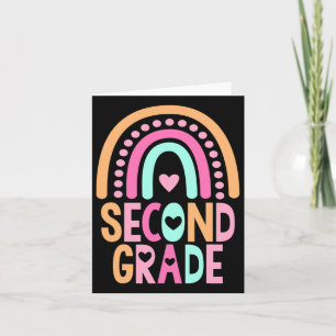 Carte 2e année Rainbow Girls Boys Teacher Cute 2e G