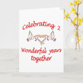 Carte 2e ANNIVERSAIRE (Fleur jaune)