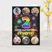 Carte 2e anniversaire : Amusant Arc en Ciel #, Personnal (Fleur jaune)
